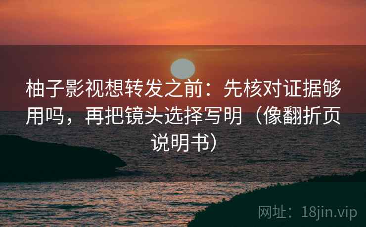 柚子影视想转发之前：先核对证据够用吗，再把镜头选择写明（像翻折页说明书）