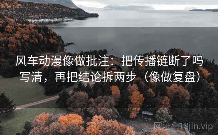 风车动漫像做批注：把传播链断了吗写清，再把结论拆两步（像做复盘）
