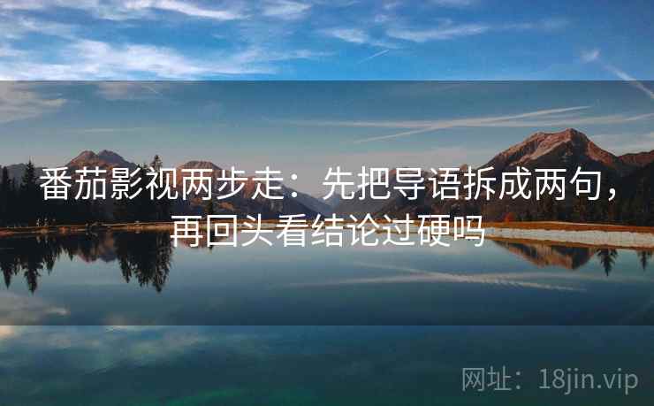 番茄影视两步走：先把导语拆成两句，再回头看结论过硬吗