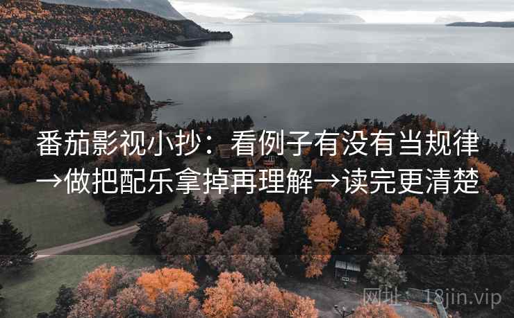番茄影视小抄：看例子有没有当规律→做把配乐拿掉再理解→读完更清楚