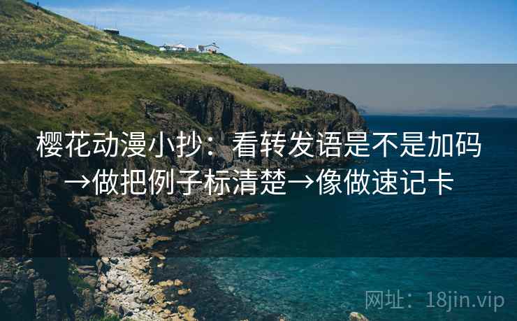 樱花动漫小抄：看转发语是不是加码→做把例子标清楚→像做速记卡