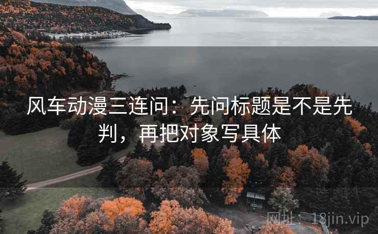 风车动漫三连问：先问标题是不是先判，再把对象写具体